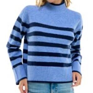 Ultra Flirt Mock Turtleneck Cozy Sweater with Stripes Size Large NWT